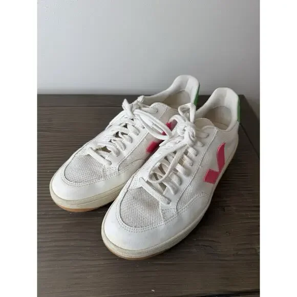 VEJA V-12 B-Mesh Sneaker Shoe Sz 41 Men’s 8 Women’s 10 White Green Pink VEJA V-12 B-Mesh Sneaker Shoe Sz 41 Men main image 2